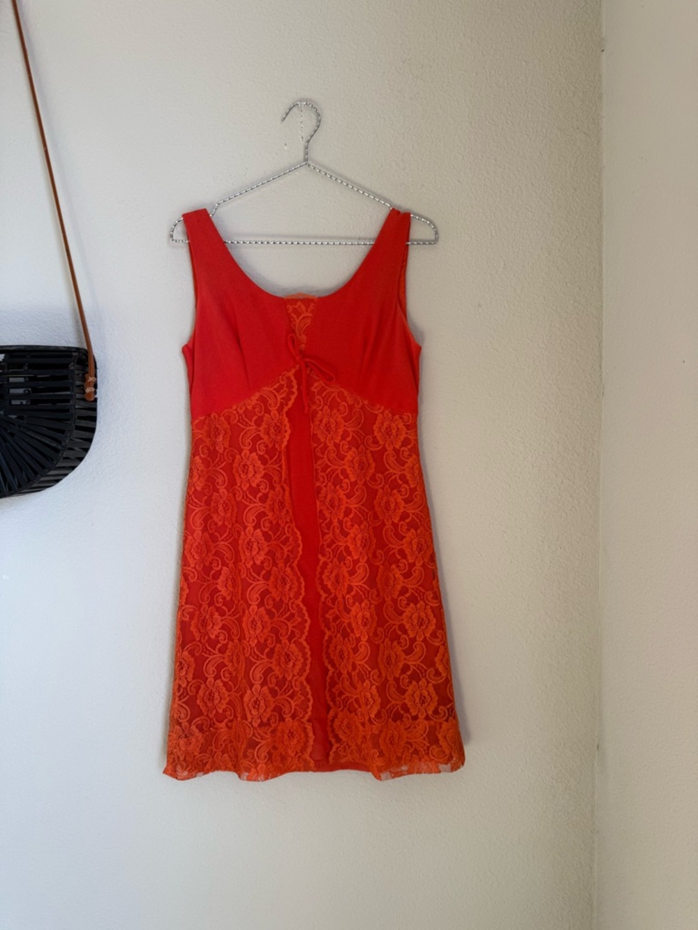 Vintage Handmade Orange Layered Mini Dress